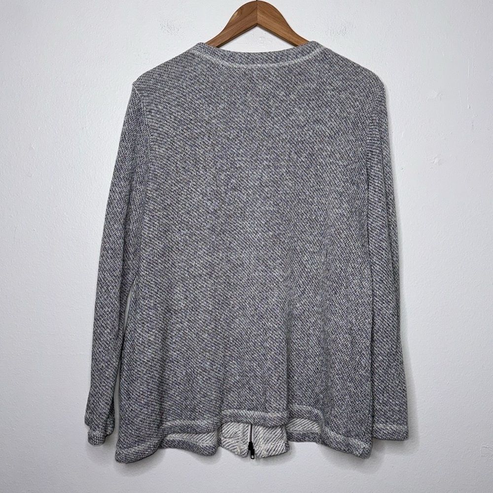 EILEEN FISHER Organic Cotton Terry Zip Cardigan Womens Size Large - Picture 2 of 7